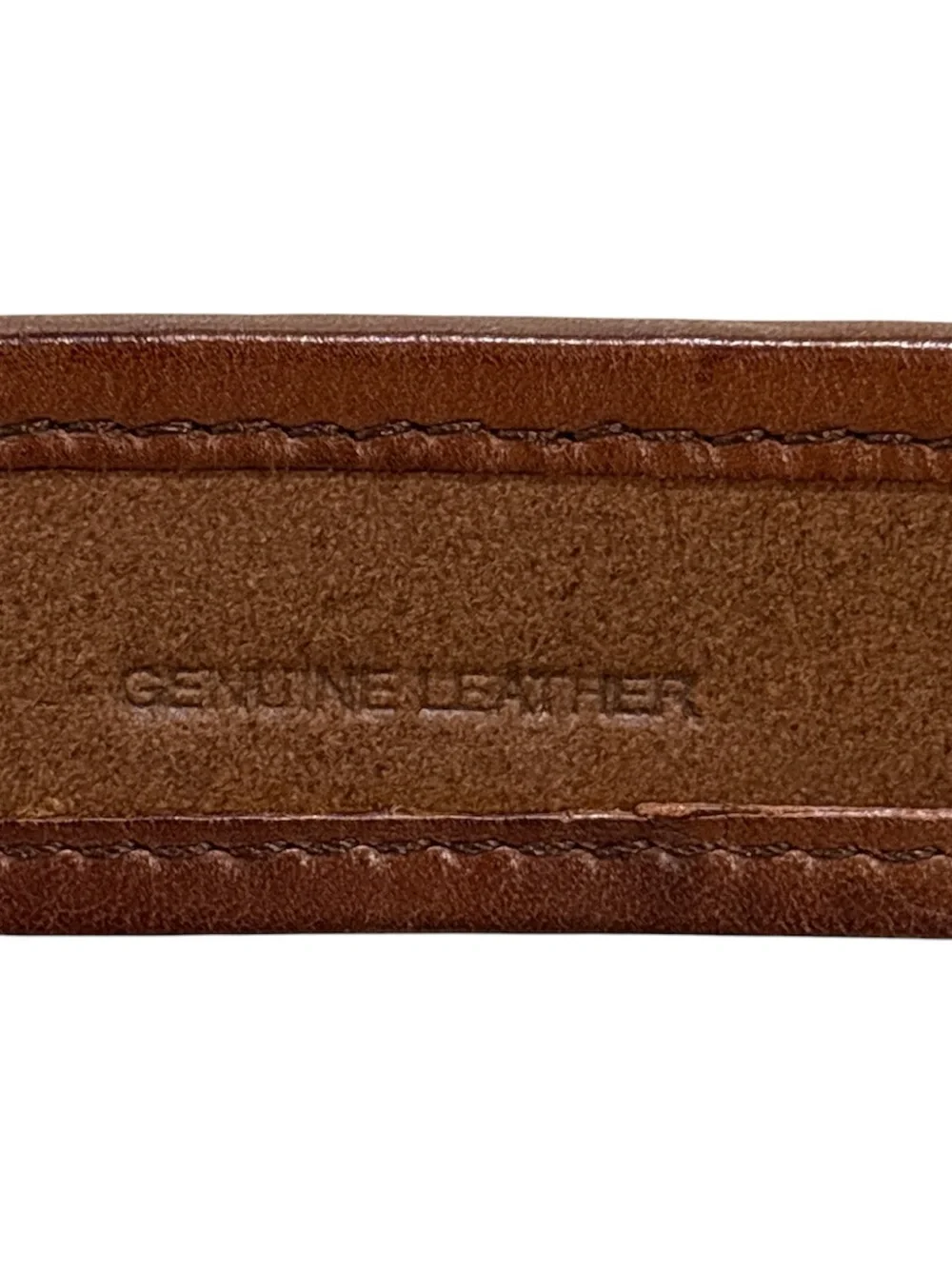 Tommy Bahama Brown Woven Leather Belt with Brushed Silver Buckle